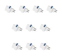 10 Pezzi Adattatore Multiprese da Viaggio, 2 Prese Bipasso 10A/16A + 1 Universale, Spina Elettrica Franco/Tedesca 16A 2P+T Schuko