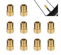 10 Pezzi Adattatore per Valvole Presta Schrader, Convertitore per Valvola Bici DV/SV a AV, Adattatore per Gonfiare Pneumatici con Pompa Standard o Compressore, Facile da Installare e Utilizzare, oro
