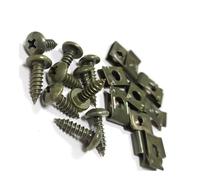 10 pezzi adatti for auto, moto, scooter, ATV, ciclomotore, e-bike, clip di fissaggio in plastica a U, viti autofilettanti M4 M5(M5x16mm)