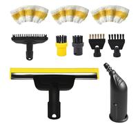 10 Pezzi Adatti per Accessori per Detergenti a Vapore per Kärcher SC1 SC2 SC3 SC4 SC5, Spazzola Piatta, Ugello Curvo, Set di Pulizia Professionale, Adatto a Tutti Gli Scenari (Taglia unica)