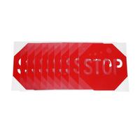 10 Pezzi Adesivo Segnale di Stop Autoadesivo Rosso in PET | Resistente a Pioggia e Sole, Facile da Applicare, per Superfici Lisce, Case e Fabbriche
