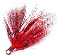 10 Pezzi Ami da Pesca, Ganci di Esca da Pesca con Piume, Gancio Spinato Amo da Pesce con Ardiglione Triplo per Acqua Salata e Dolce