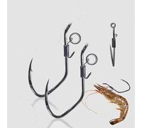 10 pezzi ami for gamberetti vivi gancio da pesca for pesce gatto vivo gancio for gamberetti resistente alla corrosione ad alta resistenza(Size2-0)