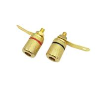 10 pezzi amplificatore altoparlante terminale morsetto spina audio banana jack connettore 4mm 25 * 11mm placcato oro(Black)