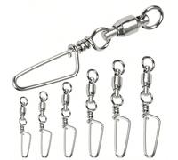 10 Pezzi Anello Da Pesca 26-500lb Silver Swivels A Sfera Con Alta Resistenza, Anelli Saldati Solidamente Girevoli, Connettore Girevole Con Moschettoni Per Attrezzatura Da Pesca 2#,4#,6#,8#,10#,0#Color