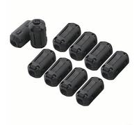 10 pezzi anello in ferrite, nucleo nero clip on ferrite, cancellatore di rumore, clip con diametro interno di 7 mm, per cavo USB, audio e video