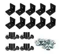 (10 pezzi) angolo angolare 20 x 20 mm raccordo angolare 10 x angolo in alluminio per tubi profilati in alluminio (argento), 20 dadi a T M5, 20 viti esagonali M5 x 8 mm per fessura da 6 mm