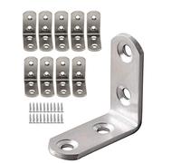 10 Pezzi Angolo Retto Staffe, 90 Gradi Angolo Staffe, Staffe di Fissaggio in Acciaio INOX a Forma di L, Angolari Staffe Con le Viti (due fori)