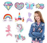 10 Pezzi Applicazioni Toppa Termoadesiva Ricamata a Forma di Unicorno, Cucire Applique Ricamate Patch, Toppe Termoadesive Bambini, Cucire Applique Ricamate Patch per Magliette, Jeans, Borse