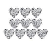 10 Pezzi Applique a Forma di Cuore con Hot Fix Cucito Cristalli Patch per Abbigliamento Scarpe Borse Cappelli Cintura Accessori Gioielli(Argento)