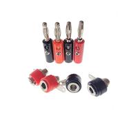 10 pezzi argento 4mm spina a banana tipo lanterna maschio e femmina jack a banana 4mm adattatore connettore terminale for montaggio a pannello rosso nero(Lantern Type Black)