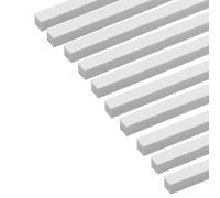 10 pezzi asta quadrata in ABS, barra solida in plastica bianca lunghezza 500 mm lunghezza laterale 0,5-5 mm adatta for modello di tavolo di sabbia fai da te(Side length 2mm)
