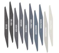 10 Pezzi Bastoncini Abrasivi Lucidanti per Modelli in Plastica con Grane Assortite Bastoncini per Modelli Lucidare Strumenti per Carta Vetrata Legno(Basso Grado Grana,Forma a doppio angolo)