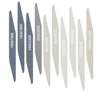 10 Pezzi Bastoncini Abrasivi Lucidanti per Modelli in Plastica con Grane Assortite Bastoncini per Modelli Lucidare Strumenti per Carta Vetrata Legno(Alto Grado Grana,Forma a doppio angolo)