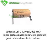 10 PEZZI BATTERIA RICARICABILE NI-CD SC 1,2V 2000mAh 22x42mm A SALDARE 30/307 CA