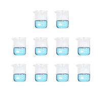 10 Pezzi Becher per Laboratorio 50 ml Graduati Vetro Borosilicato per Laboratorio Esperimento per la Scuola di Laboratorio