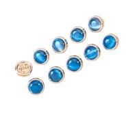 10 Pezzi Bellissimi Bottoni Tipo Opale Bottone Piccolo con Gambo Rotondo in Metallo da 10 mm Bottoni for Maniche Colletto Indumento Fai da Te(Blue)