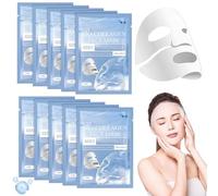10 Pezzi Bio Collagen Real Deep Mask, Maschera Viso al Collagene, Maschera Idratante, Idratazione Intensa, Riduce le Linee Sottili e le Rughe, minimizzazione dei pori, Migliorare l'elasticità