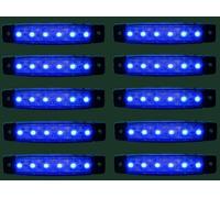 10 Pezzi Blu 12V 12 Volt 6 LED Lato Anteriore Indicatore Frecce Luci Camion