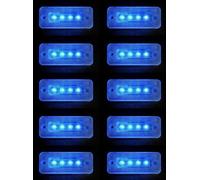10 Pezzi Blu 12V Anteriore Lato 4 LED Luci di Ingombro Camion Van Autobus Atv