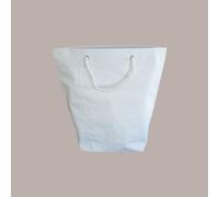 10 Pezzi Borsa in Carta Bianca da Boutique Cuba con Manico in Cordoncino Cotone 45+15x40cm