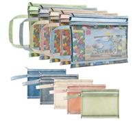 10 Pezzi Borse a Marsupio con Cerniera In Rete,Sacchetto Del Documento,(A4+A5) Orse Multiuso Portatili Con Maniglia for Giocattoli Puzzle,Cosmetici,Cancelleria,Ufficio