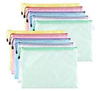 10 Pezzi Borse di File A4, Sacchetto del Documento, A4 Sacchetto di Zip Impermeabile, Busta Plastica con Cerniera, per Documenti, Ricevute, Materiale Scolastico, Accessori da Viaggio, 5 Colori