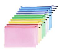 10 Pezzi Borse di File Sacchetto del Documento, A5 Sacchetto di Zip Impermeabile, A5 Busta Plastica con Cerniera, per Documenti, Ricevute, Materiale Scolastico, Accessori da Viaggio, 5 Colori (A5)