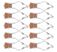 10 Pezzi Bottiglie Decorative in Vetro Mini Tappo in Sughero | Trasparenza Liscia, Foro per Ciondolo, per Note dei Desideri, Sabbia e Creazioni di Souvenir