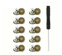 10 pezzi bottoni in metallo per jeans 17 mm sostituzione senza cuciture kit di riparazione bottoni a vite senza chiodi fibbie per jeans rimovibili per abbigliamento pantaloni spilli-E