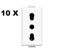 10 PEZZI BTICINO SERIE MATIX PRESA bivalente 10/16A AM5180 bipasso 2P+T ORIGINAL