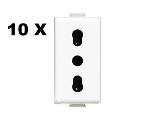 10 PEZZI BTICINO SERIE MATIX PRESA bivalente 10/16A AM5180 bipasso 2P+T ORIGINAL