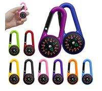 10 Pezzi Bussole Mini con Moschettone, Bussola Portachiavi Professionale Outdoor Multicolore, Leggeri e Pratici per Camping, Trekking, Alpinismo, Pesca, Regali per Bambini, Feste di Compleanno 10 Anni