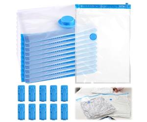10 Pezzi Buste Sottovuoto, 40x60cm Sacchetti Sottovuoto da Viaggio, Sacchetti Salvaspazio Riutilizzabili, Comprimere i Vestiti, per Riorganizzazione Stagionale, Trasloco e Sistemazione, Turismo