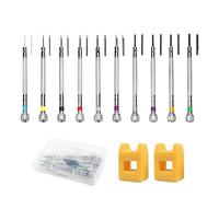 10 Pezzi Cacciaviti Precisione Orologiai, 0.6mm - 2.0mm Cacciaviti di Precisione con Smagnetizzatore, Giraviti Precisione, per Orologi, Occhiali, Gioielli, Orologiai