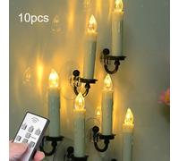 10 Pezzi Candele LED Remoto con Ventose Luci di Candela Telecomando Dimmerabile