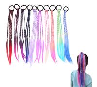 10 Pezzi Capelli Colorati Trecce, ragazze Parrucche Trecce Extension Capelli Bambine Extension per Ragazze Partito Festival Ciocche Colorate Bambina Donna40cm