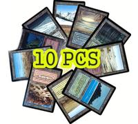 10 pezzi Carte Magic The Gathering con nucleo nero, terre doppie, terre di recupero, terre shock, carte proxy MTG Carta tessile