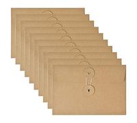 10 Pezzi Cartelle Busta in Carta Kraft per Documenti Raccoglitore per Buste Portadocumenti in Carta Kraft Porta Contenitore Documenti a Tasche con Corda Chiusura per Uffici Scuola Viaggio Marrone