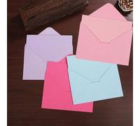 10 pezzi Cartoline di auguri in cartoncino colorato stile europeo con buste, vuote per messaggi di auguri carta di carta celeste,carta di carta rosa,Cartoncino di carta viola chiaro,carta di carta ros
