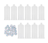 10 Pezzi Cartuccia Adesiva Ab 50ml 1: 1 con Pistone | Compatibile con Ugello Miscelatore Statico, Erogazione Manuale, Flusso Preciso per Assemblaggio e Produzione