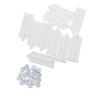 10 Pezzi Cartuccia Colla Ab 50ml 1: 1 Plastica Bianca con Pistone Manuale | Compatibile con Ugelli Statici Standard, Flusso Stabile, per Manutenzione in Cantiere e Lavori Sul Campo