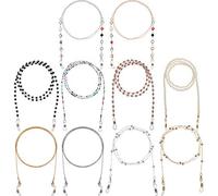 10 Pezzi Catena di Occhiali Cinturino per Occhiali Perlati Cinturino per Occhiali Linea di Occhiali in Vetro per Donna