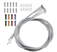 10 Pezzi Cavo Cambio Universale per Bicicletta 2.1M - Cavi per Leva del Cambio Bici da Corsa e MTB con 18 Cappucci Terminali, Compatibile con Shimano/SRAM, Facile da Tagliare e Installare