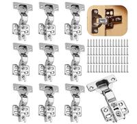 10 Pezzi Cerniera per Mobili,Cerniere per Porte Dell'Armadio Freddo Rotolamento Cerniera con Viti Cerniera per Cucina Armadio con Ammortizzatore Idraulico per Bagno Camera Da Letto