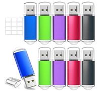 10 Pezzi Chiavetta USB 4GB, WISEORANGE 4 GB Pen Drive Metallo-5colori | Portatile Pennetta USB2.0 4GB Pendrive ad alta velocità con Adesivi vuoti per archiviazione e backup dei dati