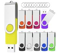 10 Pezzi Chiavette USB 2.0 16GB,WOOOLKEN Colori Misti e Portachiavi
