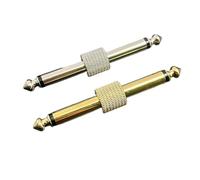 10 pezzi chitarra convertitore strumento effetto pedale adattatore connettore saldatura in metallo convertitore dritto Jack Patch Connect(Chrome 10pcs)