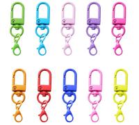 10 Pezzi Chiusure a Moschettone Girevoli, Moschettoni Colorati, Clip per Portachiavi, Moschettone Girevole in Metallo, per Chiavi, Accessori Fai da Te, Borse, Artigianato
