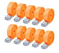 10 Pezzi Cinghie di Fissaggio,Cinghia di Serraggio,25mm x 2m Cinghie di Tensione,Lunghezza regolabile,Moto, Bagaglio,camion con carico fisso